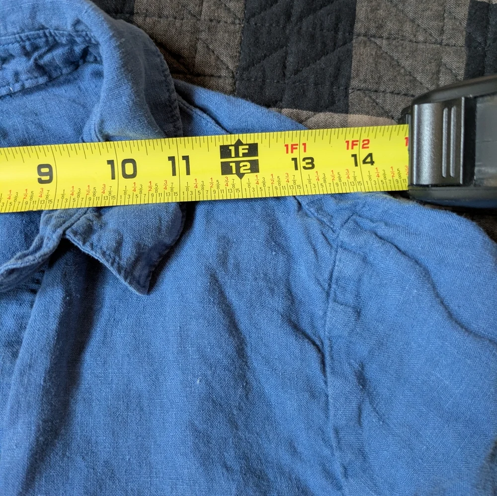 Linen Blue Button Down, S - Picture 7 of 14